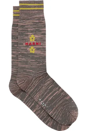 Marni Logo-intarsia stripe-detail socks