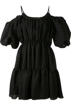 GOEN.J Balloon-sleeved tiered mini dress