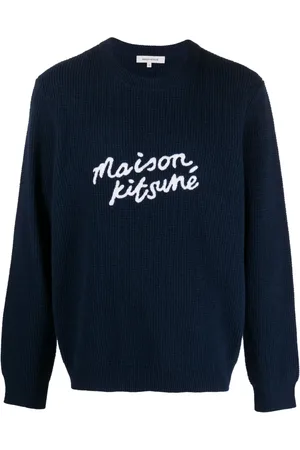Maison Kitsuné Logo-embroidered wool jumper