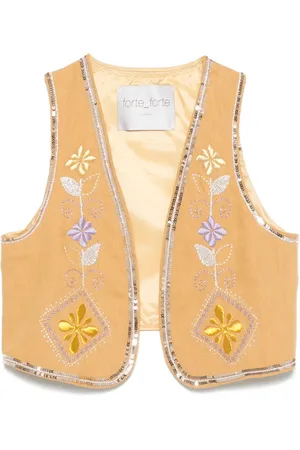 FORTE FORTE Floral-embroidery gilet