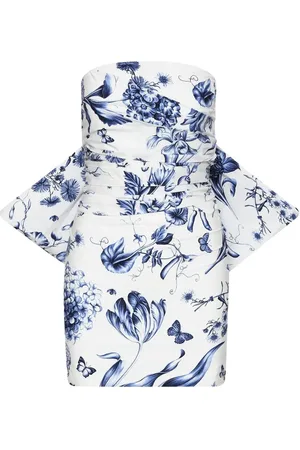 Oscar de la Renta Floral-print draped dress