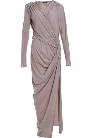 Atlein V-neck draped maxi dress