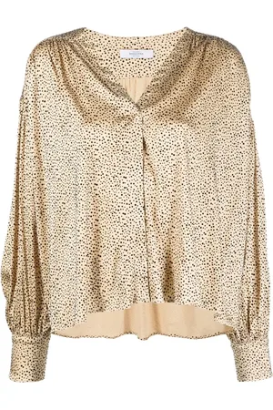 ROSEANNA Dot-print V-neck blouse
