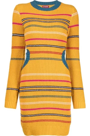 Staud Knitted striped mini dress