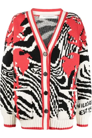 Serafini Zebra-pattern virgin wool cardigan