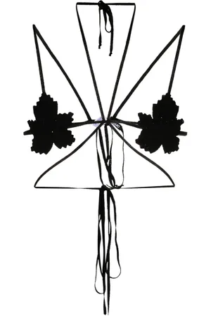 andre damo Fig-leaf knitted bra top