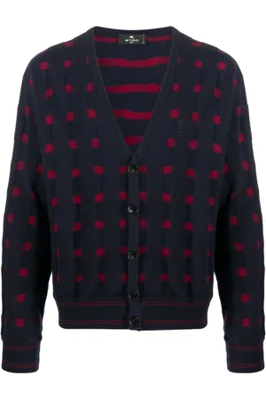 Etro Patterned-knit V-neck cardigan