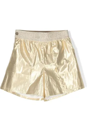 Karl Lagerfeld Logo-waistband metallic finish shorts