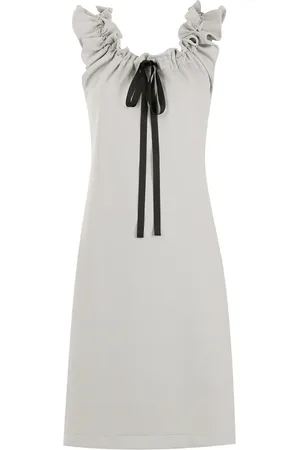 Gloria Coelho Gathered-neckline midi dress