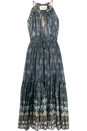 Isabel Marant Graphic-print halterneck midi dress