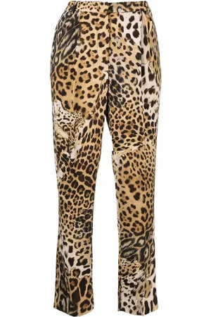 Roberto Cavalli Leopard-print cropped trousers