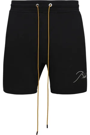 Rhude Logo-embroidered cotton track shorts