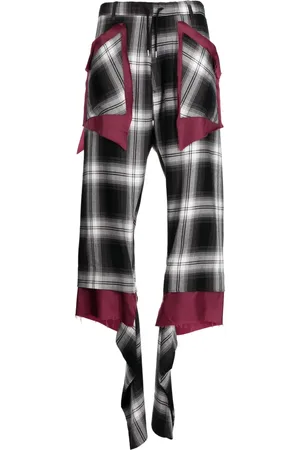 Sulvam Check-print asymmetric trousers