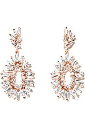 Suzanne Kalan 18kt rose gold diamond drop earrings