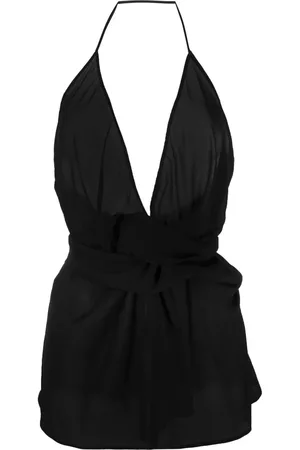 Rick Owens V-neck tie-fastening blouse