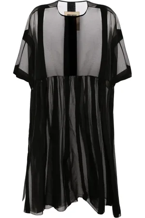 UMA WANG Striped sheer midi dress