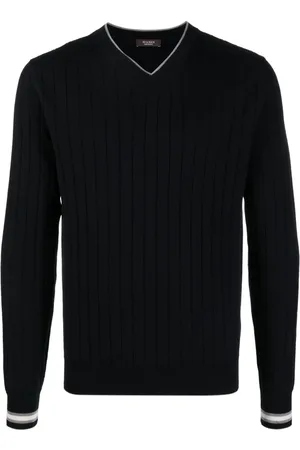 PESERICO SIGN V-neck ribbed-knit virgin-wool jumper