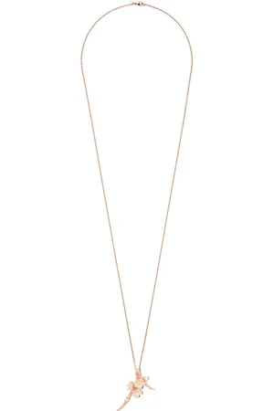 SHAUN LEANE Cherry Blossom diamond and pearl flower pendant necklace