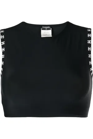CHANEL 1997 CC-trim crop top
