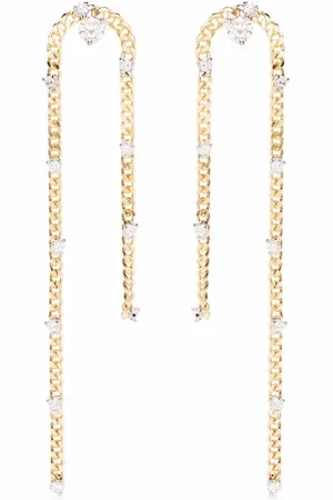 DELFINA DELETTREZ 18kt yellow Unchain My Art diamond earrings