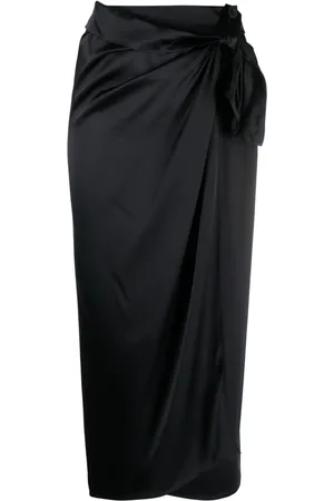ERIKA CAVALLINI Draped satin wrap skirt