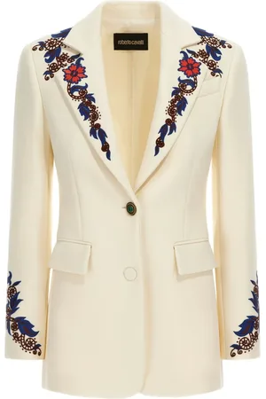 Roberto Cavalli Floral-embroidered blazer