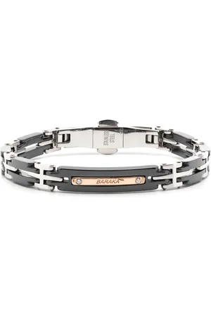 BARAKA Freetime engraved-logo diamond-detail bracelet