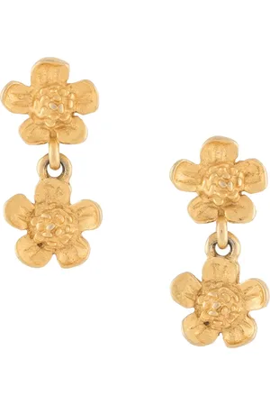 Givenchy 1990s double flower earrings