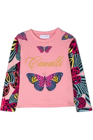 Roberto Cavalli Butterfly-print long-sleeve top