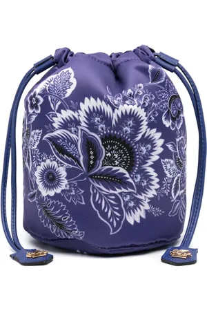 Etro Floral-print drawstring clutch bag