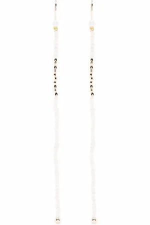 Mizuki 14kt yellow Dancing pearl long earrings