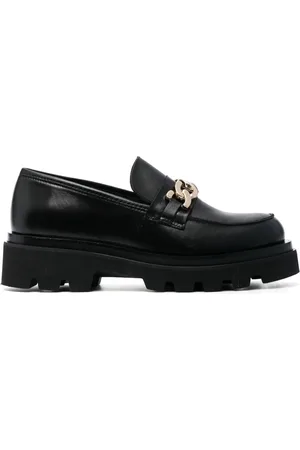 ALOHAS Chain-link leather loafers