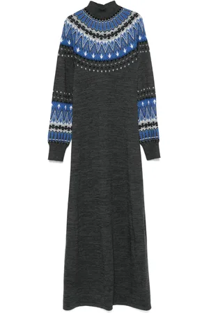 Paco rabanne Intarsia-knit maxi dress