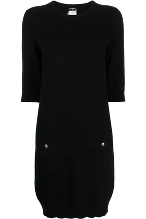 CHANEL 2008 CC-button cashmere dress