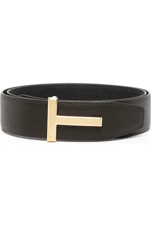 Tom Ford Logo-buckle grained leather belt