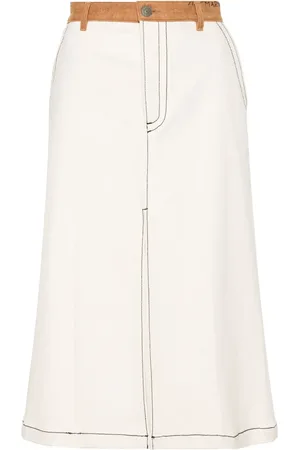 Marni Slit-detail cotton midi skirt