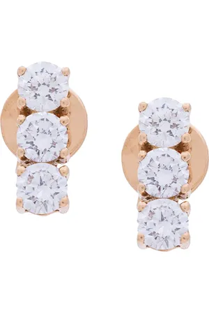 Anita 18kt rose gold triple stud diamond earrings
