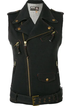 Jean Paul Gaultier Denim effect biker gilet