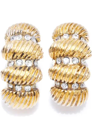 CHANEL 1980s rhinestone-embellished clip-on earrings