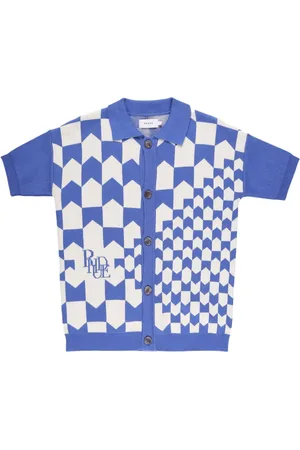 Rhude Racing Checkered knitted polo shirt