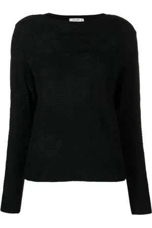 Céline 1990s checkered weave jumper
