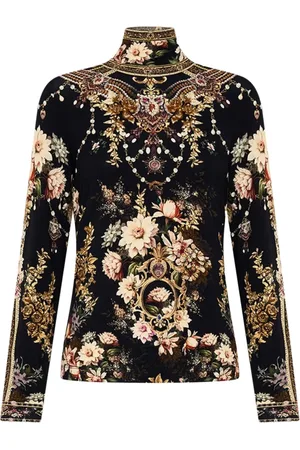 Camilla Roll-neck jersey top