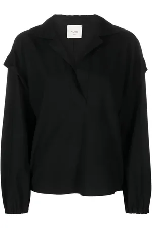 ALYSI Notched-collar drop-shoulder blouse