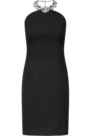 AREA Crystal-embellished halter dress