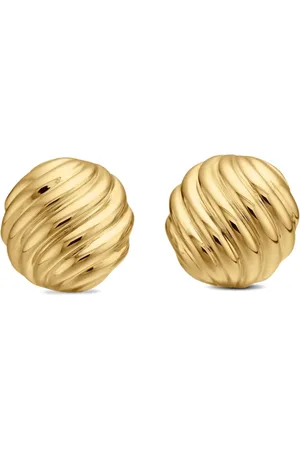 David Yurman 18kt yellow Sculpted Cable stud earrings (14mm)