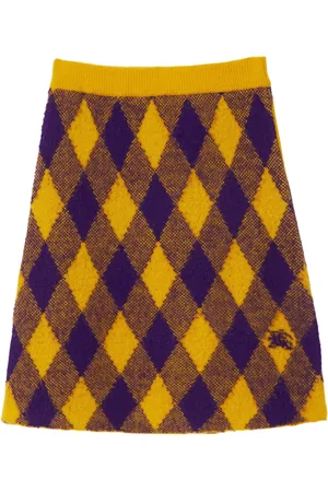 Burberry Argyle check-pattern knitted skirt