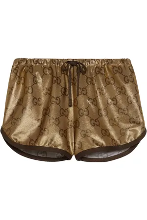 Gucci Metallic monogram drawstring shorts