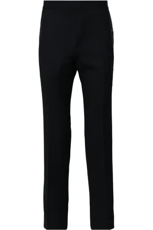 HUGO BOSS Satin-trim tailored trousers
