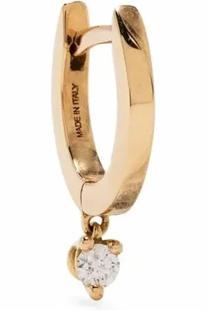 DELFINA DELETTREZ 18kt yellow diamond drop single huggie hoop