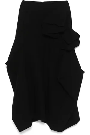 YOHJI YAMAMOTO 3D-appliqué midi skirt